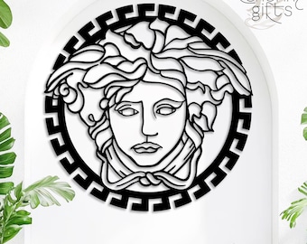Custom Medusa Metal Sign, Greek Mythology Icon Decor, Intricate Medusa Silhouette Art,  Out/Indoor Mythic Symbol Art, Durable Metal Accent