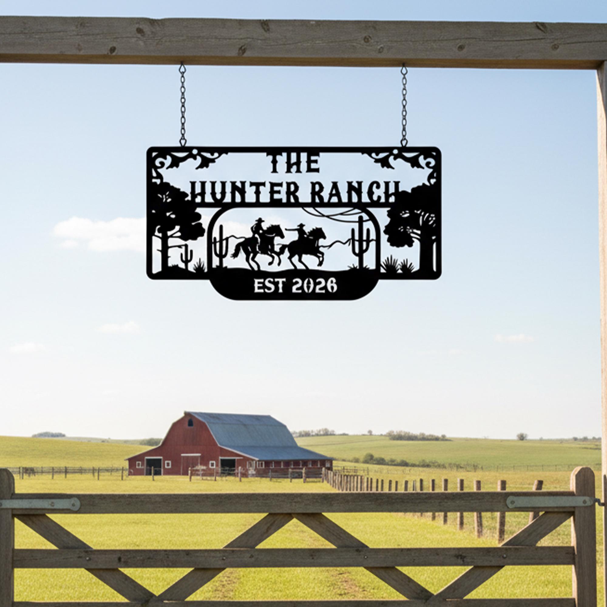 Custom Ranch Metal Sign, Personalized Name Western Cowboy &ranch ...