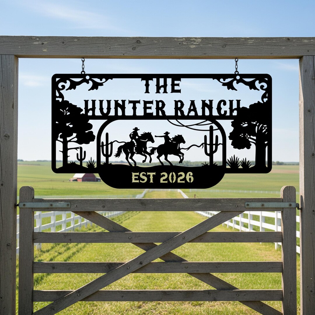 Mason Ranch Sign Custom Ranch Metal Sign, Personalized Name Western Cowboy &ranch ...