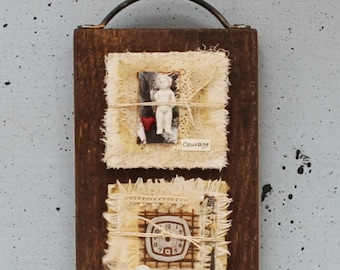 Assemblage Art Found Object Shrine Mixed Media "Fragments of Life"