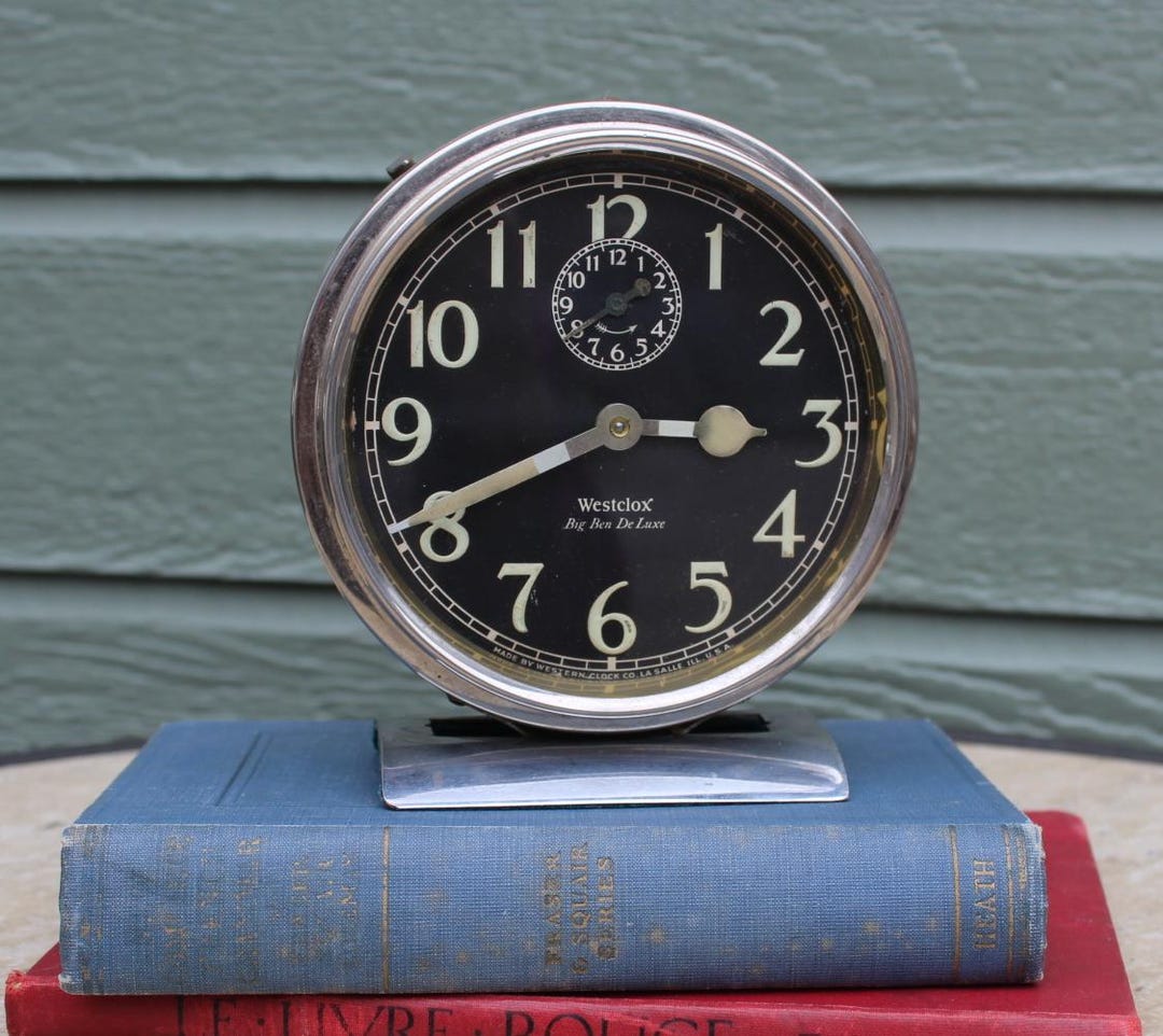 Antique 1925 Westclox Big Ben De Luxe Wind up Alarm Clock Non Working ...