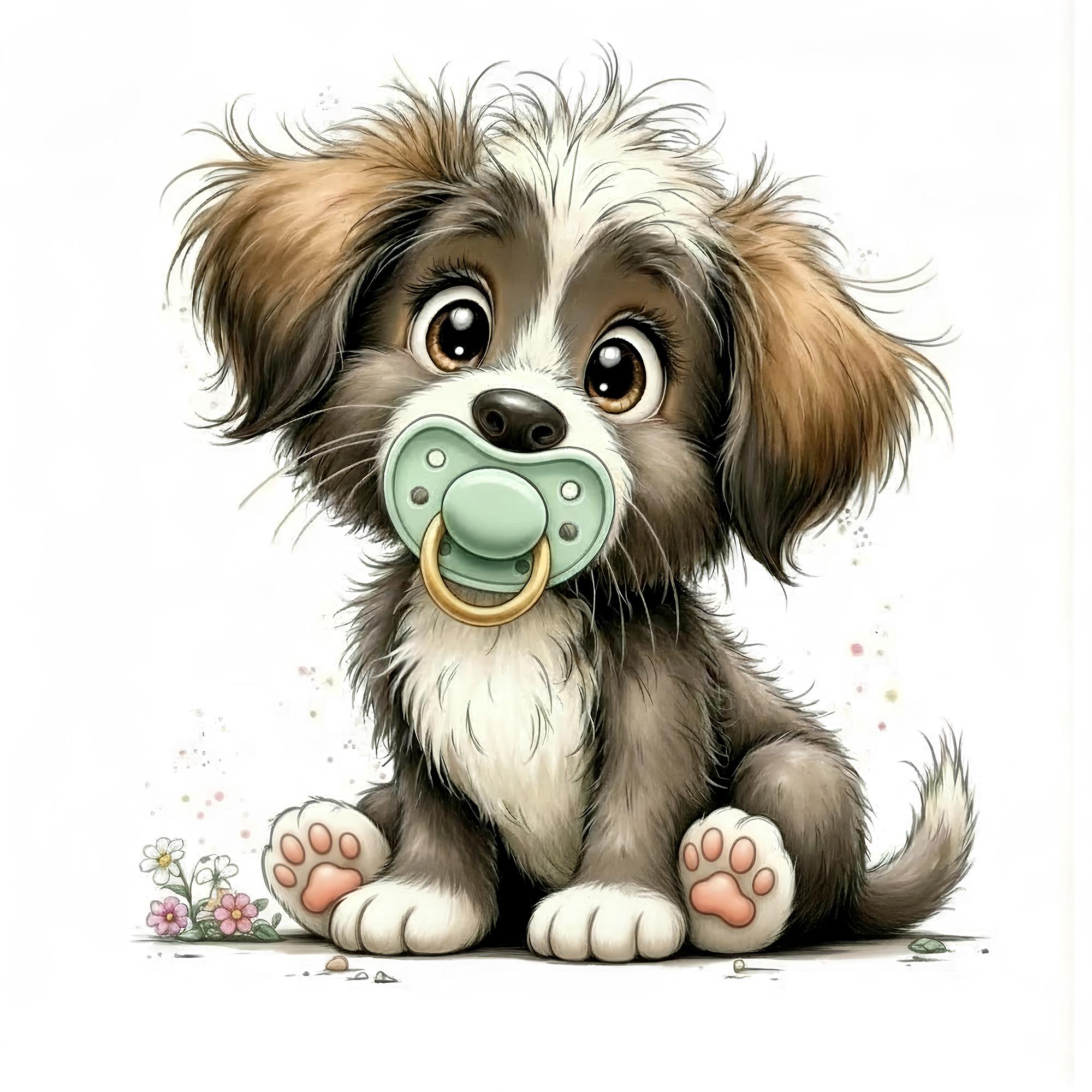 Baby Puppy Clipart Bundle – 20 Cute Watercolor Dog Illustrations With ...