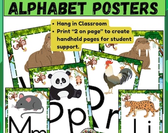 Monkey Alphabet posters- classroom decor