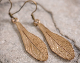 Bronze Maple Key Earrings: Boho style, organic, tree medicine, Canadiana, earthy jewellery, elvin jewellery, rustic, sacred earth