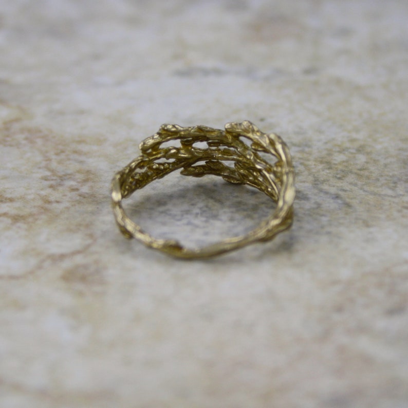 Cedar Ring, Bronze ring, Tree ring, Bronze leaf ring, organic ring, tree of life, cedar medicine, earth jewellery, engagement ring, wedding image 4
