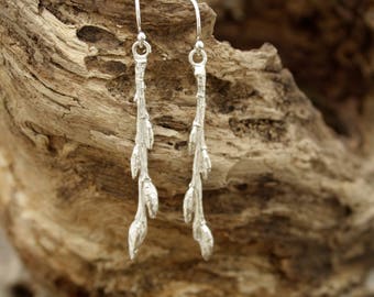 Beech Bud Earrings, tree medicine, tree of life, branch earring, twig earrings, organic jewelry, rustic earring, organic wedding, nature