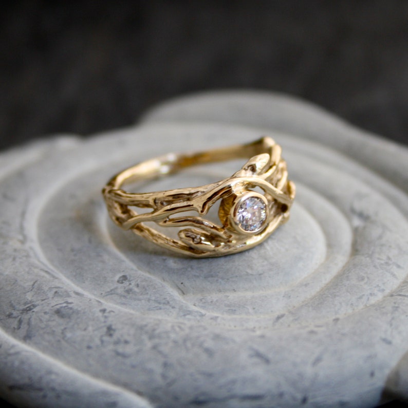 Ethical Canadian Diamond 14kt Yellow Gold Engagement Branch Etsy