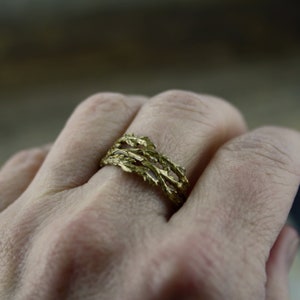 Cedar Ring, Bronze ring, Tree ring, Bronze leaf ring, organic ring, tree of life, cedar medicine, earth jewellery, engagement ring, wedding image 5