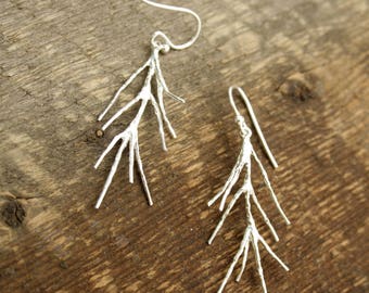 Pine Needle Earrings, pine tree, branch earrings, tree of life, botanical jewelry, sacred medicine, organic, rustic, boho, wedding, nature