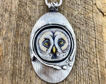 Wise Great Grey Owl Pendant