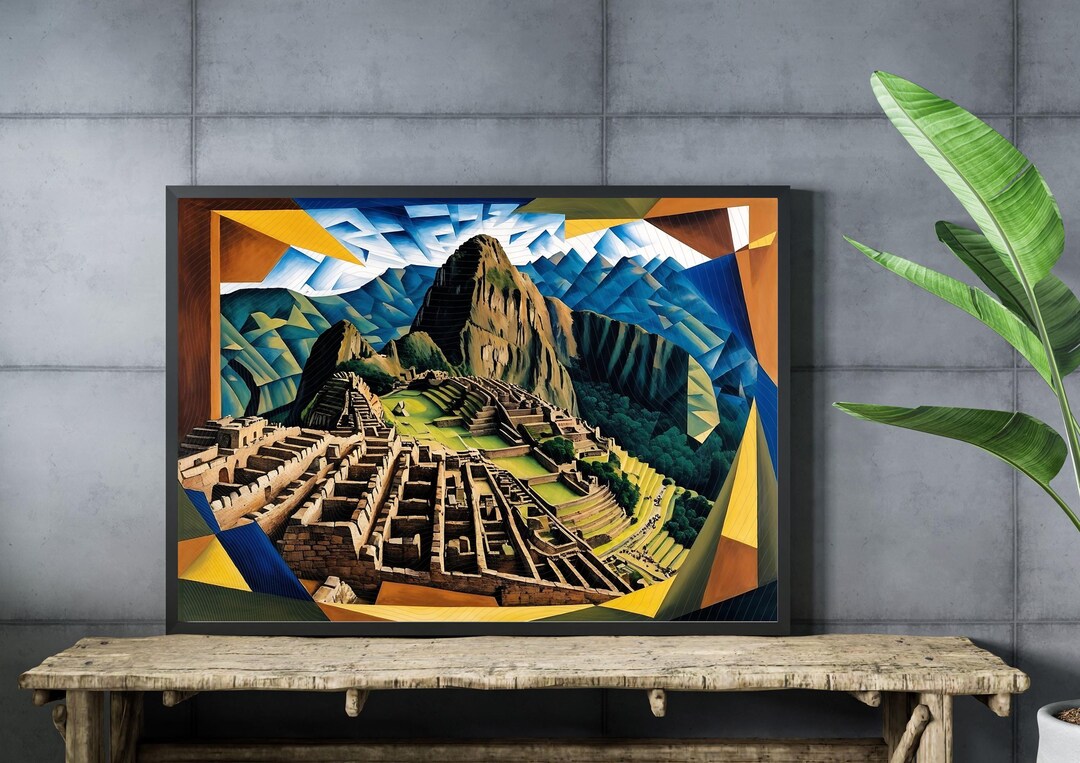 Machu Picchu Art Printable Inspired by Picasso's Abstract Style Vibrant ...