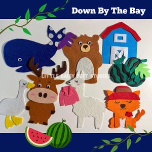 Down By the Bay Felt Story Set, Fun Rhyming Song & Interactive Storytime for toddlers, preschoolers, animal rhyme song for circle time