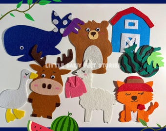 Down By the Bay Felt Story Set, Fun Rhyming Song & Interactive Storytime for toddlers, preschoolers, animal rhyme song for circle time