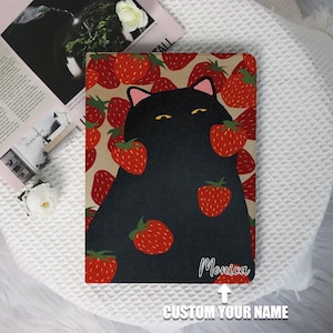 Cartoon Black Cat Cover Case For Apple iPad Air 3 4 5 iPad pro 11 iPad mini 6/ 4th/ 5,7,8,9,12.9,10.2, iPad cover iPad 2022 2021 2020 Case