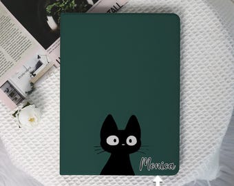Söt svart kattfodral för Apple iPad Air 3 4 5 iPad pro 11 iPad mini 6/4:e/5,7,8,9,12.9,10.2,iPad-fodral iPad 2022 2021 2020-fodral