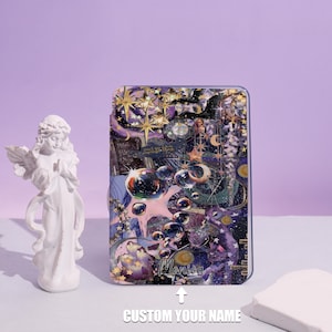 Purple Magical Collage Personalised Case Cover for Kindle Paperwhite 12th 2024 7&#39;&#39;, Kindle 11th,Colorsoft. Gift for Book Lovers him and her.