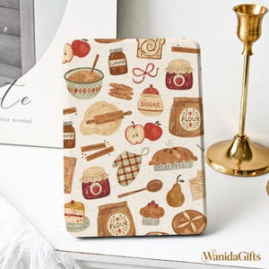 Vintage Bread Baking Ingredients Kindle/Kobo Case, Custom Name Cover for Paperwhite 12th 7in, Kindle 10/11, Colorsoft, Gifts for Book Lovers