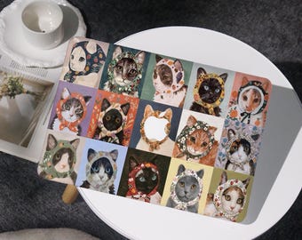 Retro Cat Portraits Cover Case For MacBook Air 11/13/15, MacBook Pro 13/14/15/16, MacBook 12' A2338, A2681, A2337, for Apple Laptop 2025
