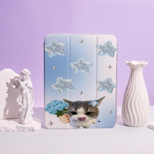 Sparkle Star Cat Cover Case For Apple iPad Air 2 3 4 iPad pro 11 iPad mini 6/4th/5,7,8,9,12.9,10.2,iPad cover,iPad 2022 2021 2020 Case
