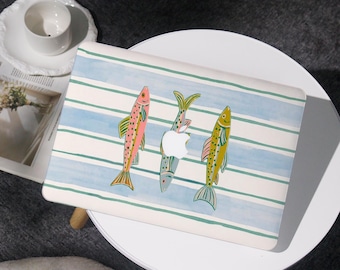 Colorful Fish Art Cover Case For MacBook Air 11/13/15, MacBook Pro 13/14/15/16, MacBook 12' A2338, A2681, A2337, for Apple Laptop 2025