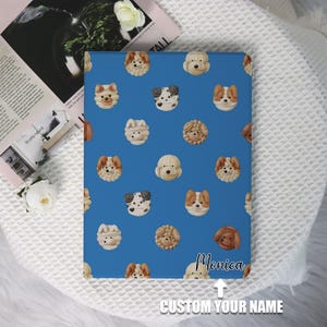 Schattige puppy's blauwe beschermhoes voor Apple iPad Air 2 3 4 5 iPad pro 11 iPad mini 6/4/5,7,8,9,12.9,10.2, iPad-hoes, iPad 2022 2021 2020-hoesje