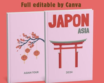 JAPAN photo book album template Assouline style 100% customizable on Canva | Coffee table decoration