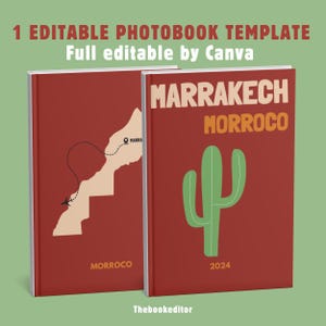 Modello di album fotografico MAROCCO Stile Assouline personalizzabile al 100% su Canva | Decorazione del tavolino