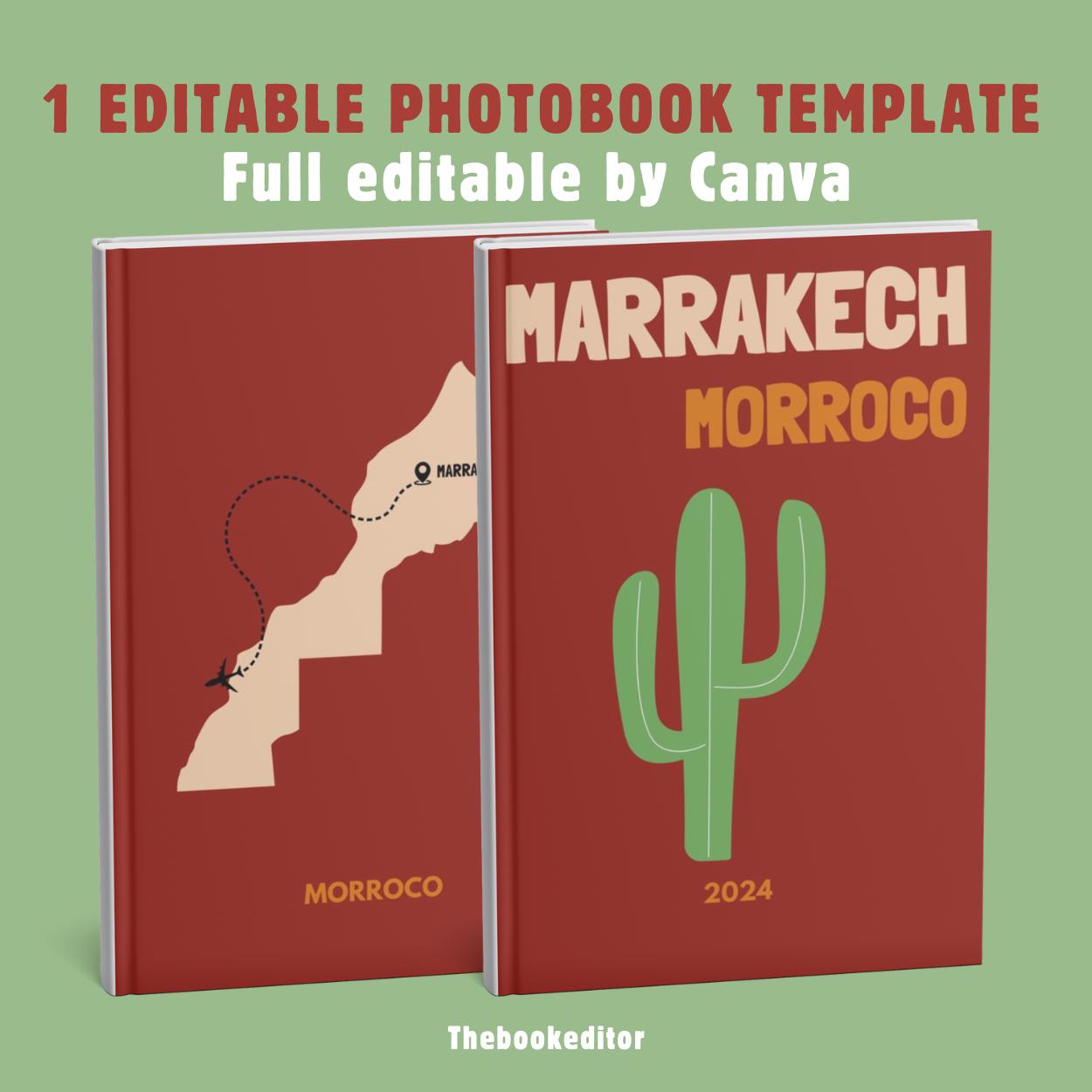 MOROCCO photo book album template Assouline style 100% customizable on Canva | Coffee table decoration