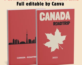 CANADA photo book album template Assouline style 100% customizable on Canva | Coffee table decoration