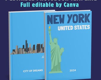 NEW YORK photo book album template Assouline style 100% customizable on Canva | Coffee table decoration