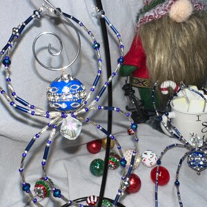 Christmas Spider - Decorative dark blue and crystal spider