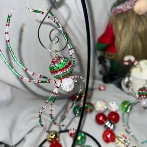 Christmas Spider - Red, green, and silver large