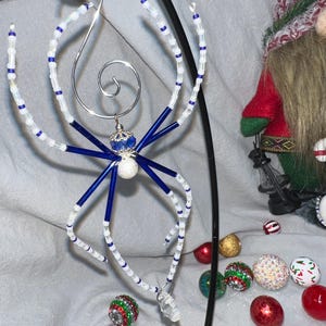 Christmas Spider - Blue and white spider