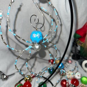 Christmas Spider - Blue and silver snowflake