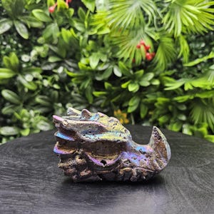 Aura Sphalerite Dragon Head Crystal Carving