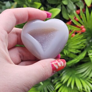 Baby Blue Delicate Druzy Agate Heart