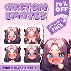 Aangepaste twitch-emotes of kick-emotes | Twitch-emote voor streamer Twitch, Facebook, Discord | Schattige chibi-animestijl | Twitch-emoties, anime