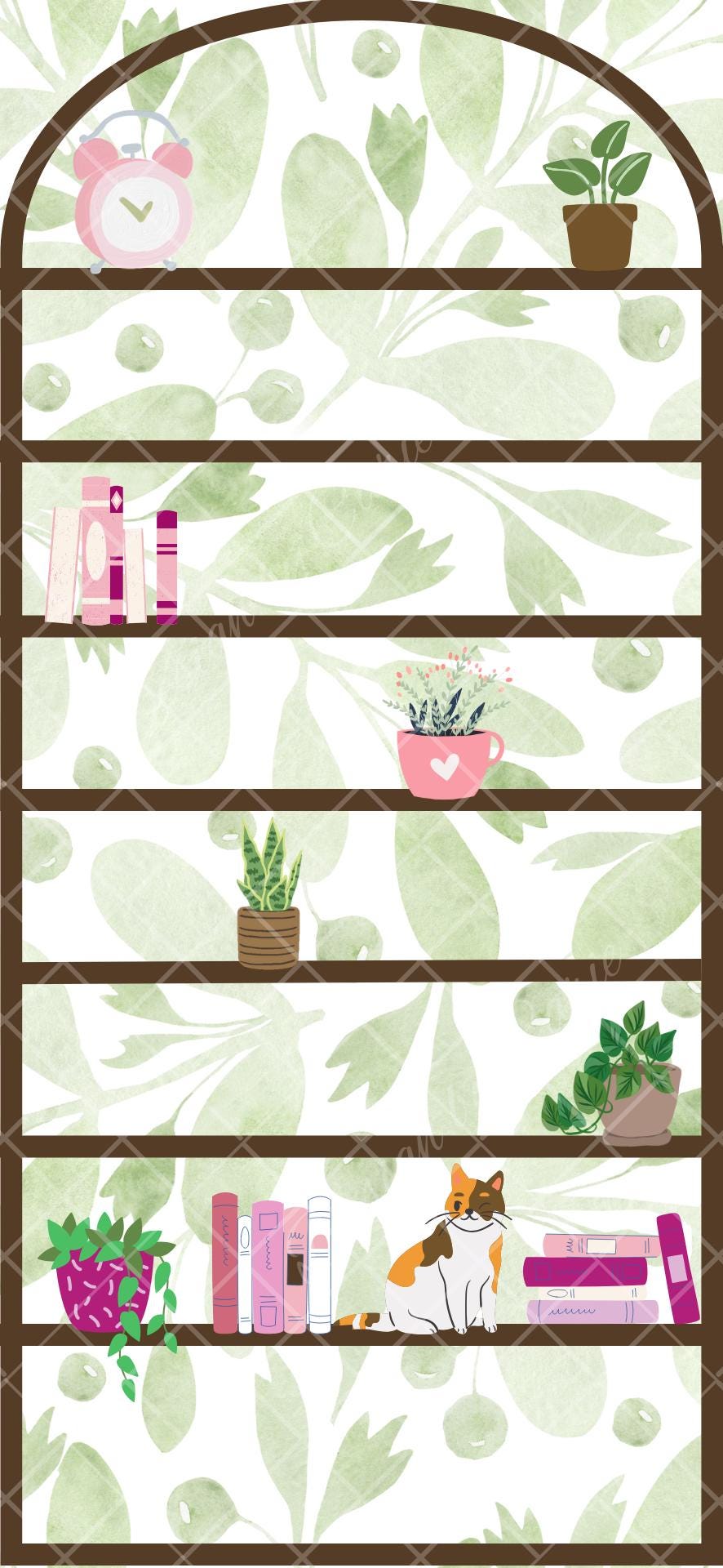 Plant Lover’s iPhone Bookshelf Backgrounds & Lockscreen Set - Thumbnail 4