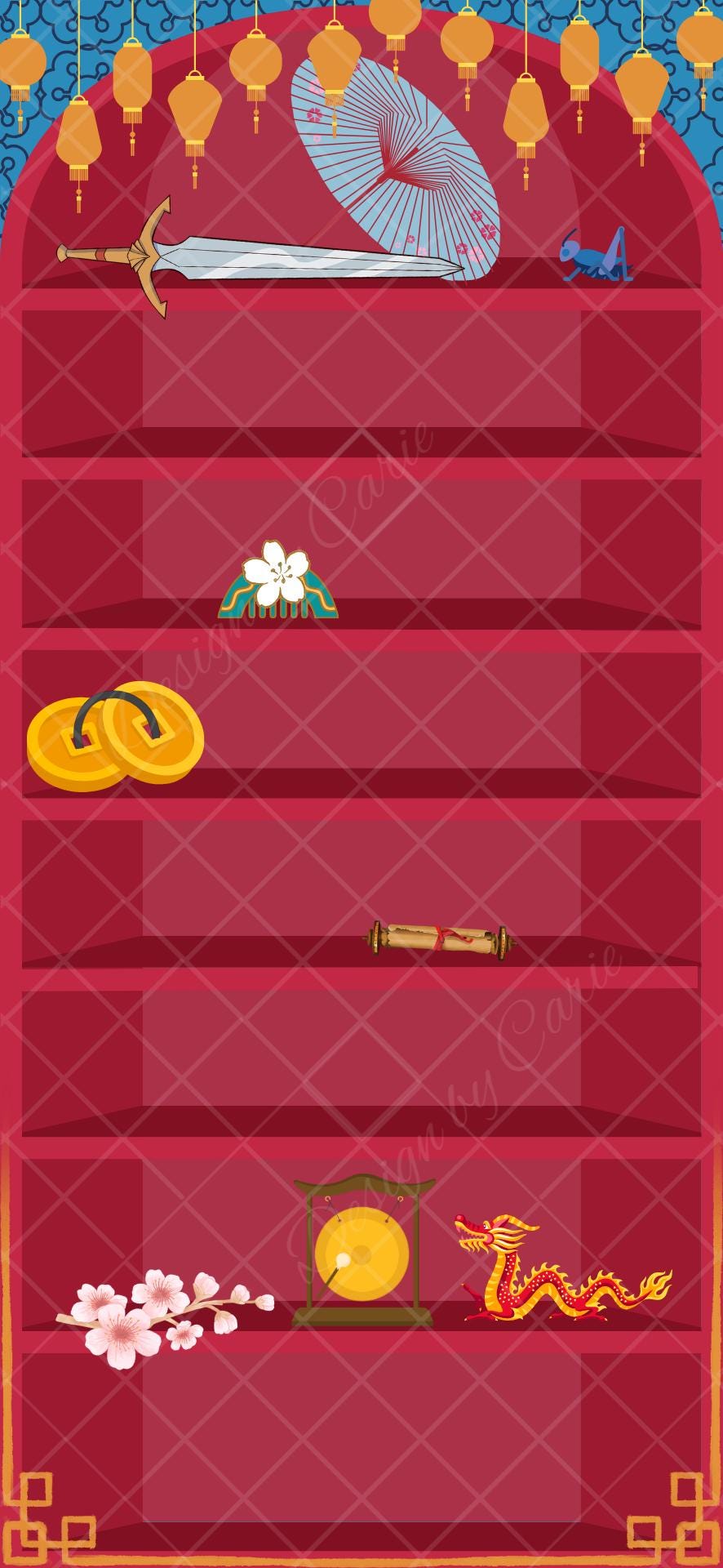 Disney Mulan iPhone Bookshelf Background and Matching Lockscreen - Thumbnail 5