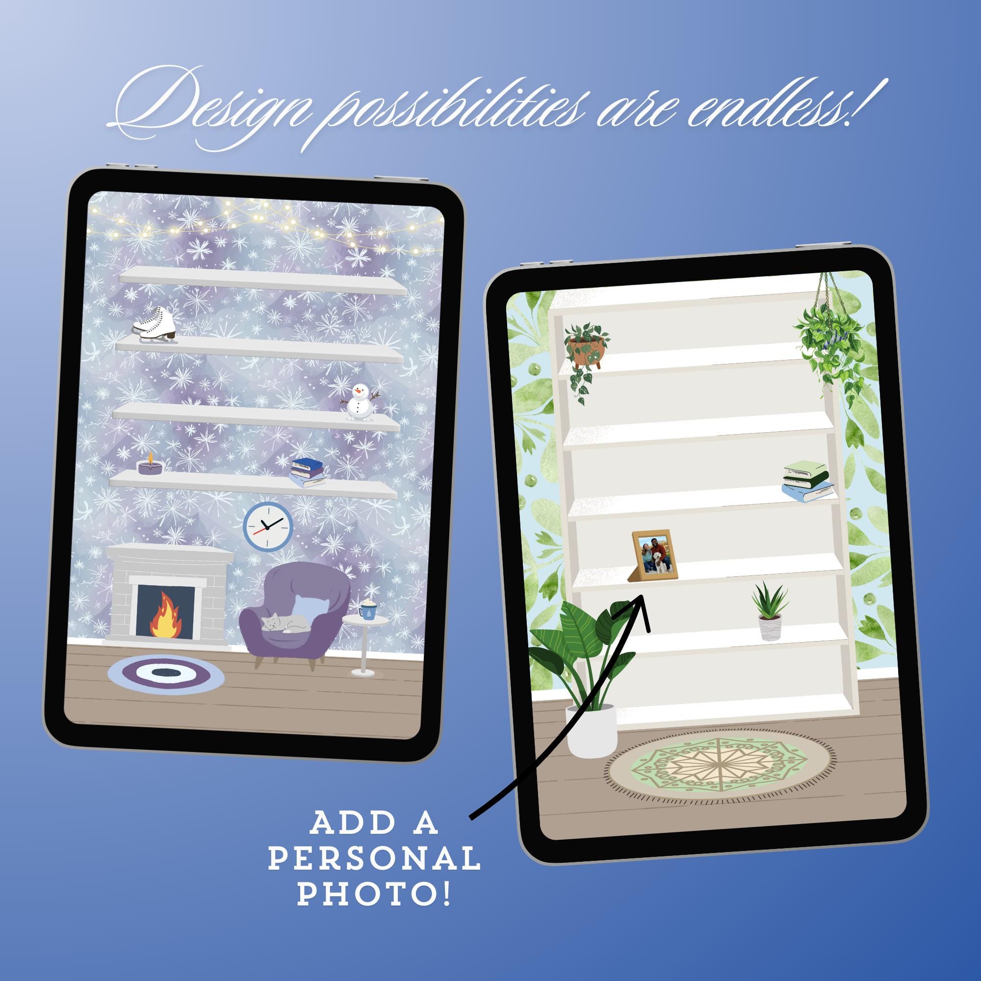 iPad Mini Bookshelf Background Templates - Thumbnail 3