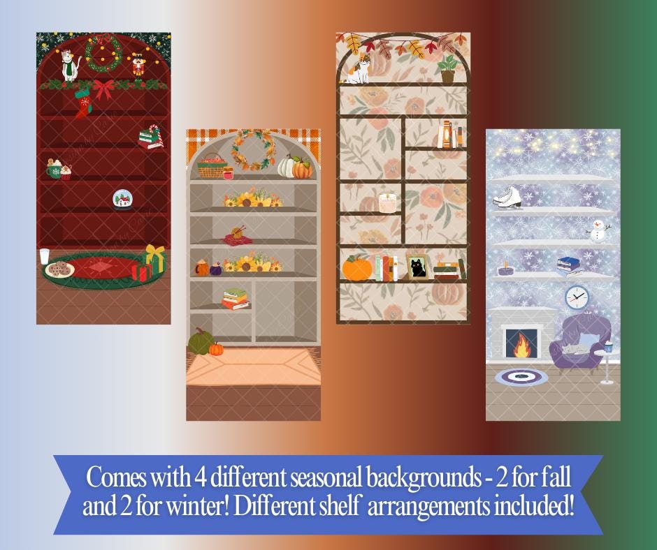 Seasonal iPhone Bookshelf Backgrounds - Thumbnail 2