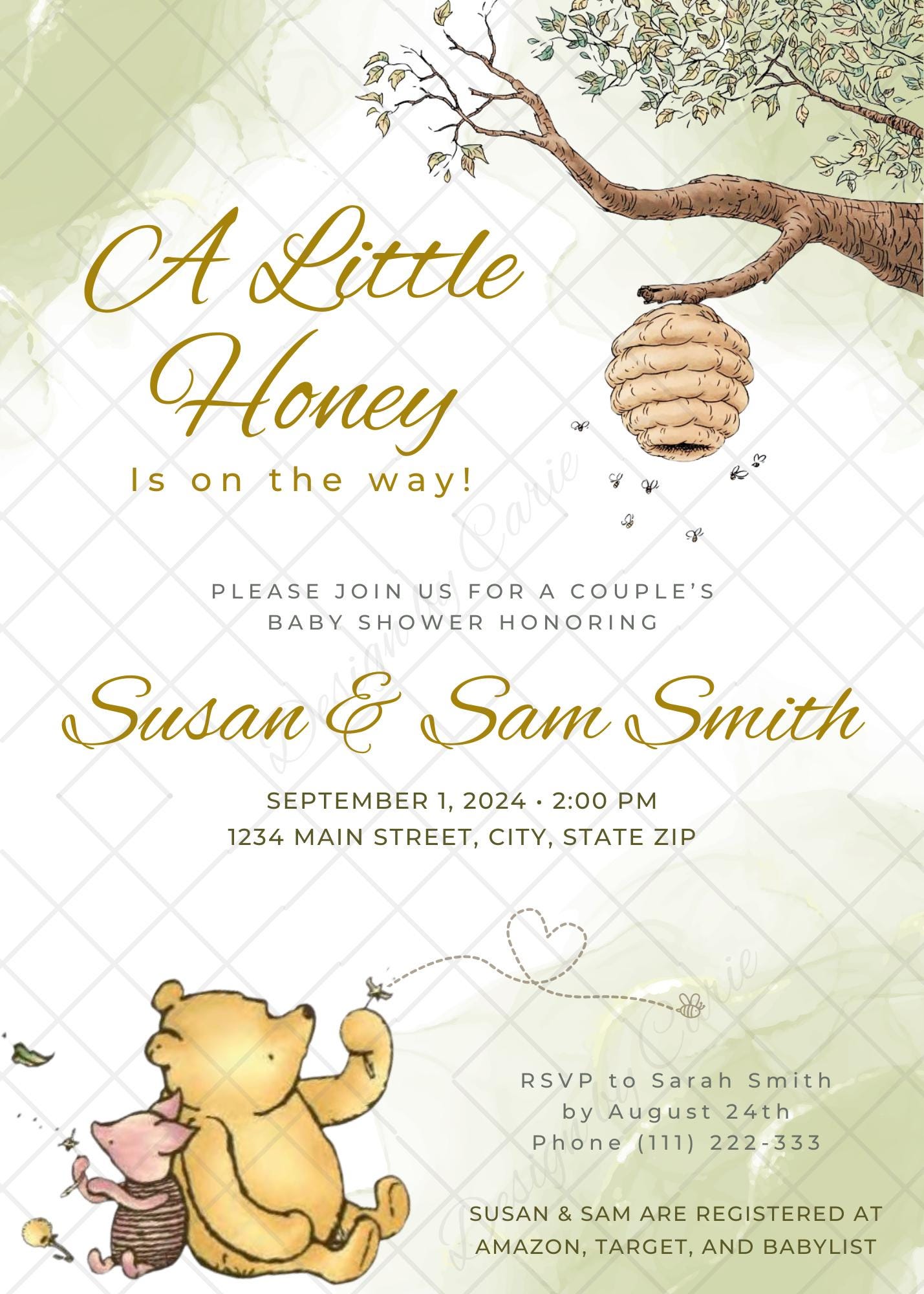 Winnie the Pooh Baby Shower Invitation - Thumbnail 5