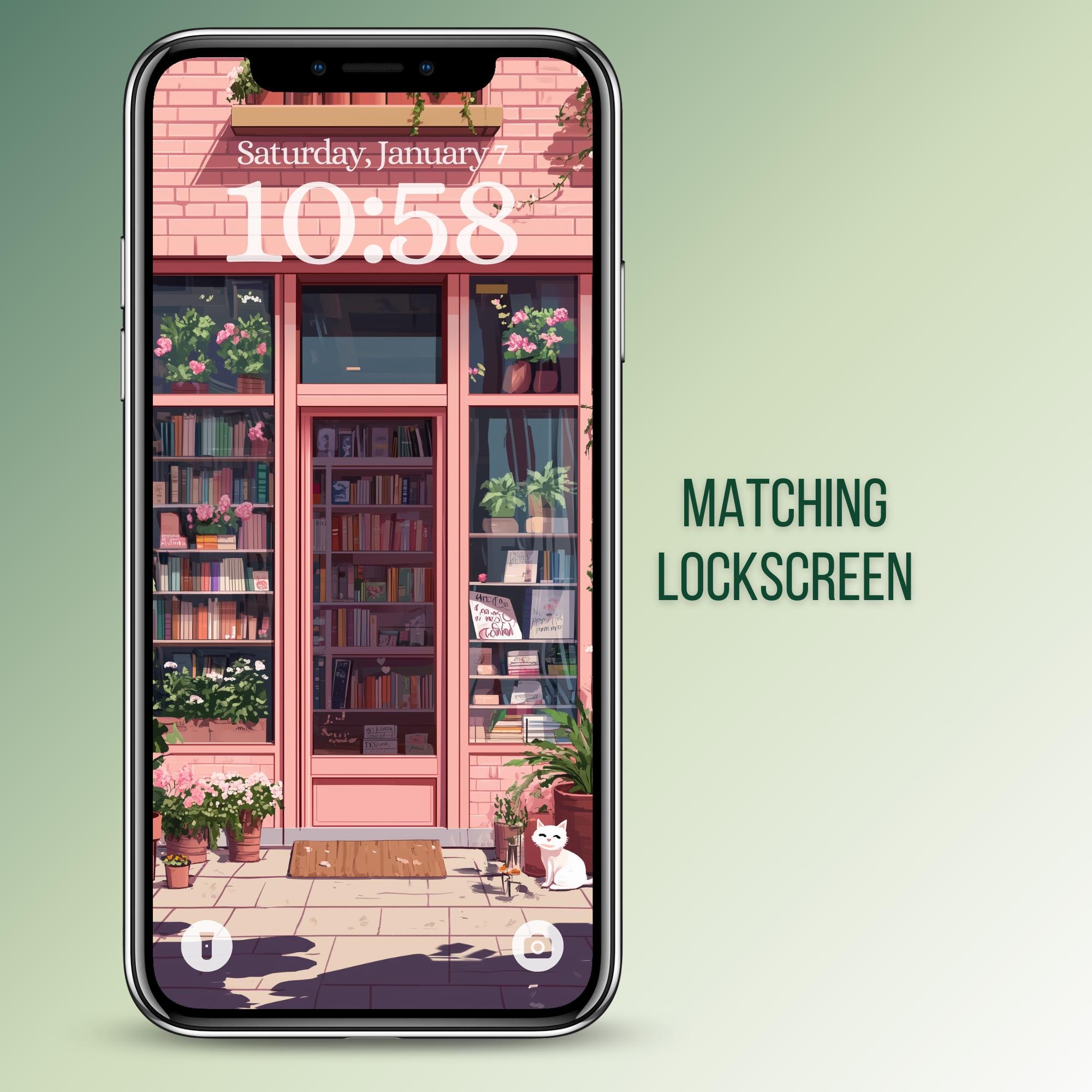 Plant Lover’s iPhone Bookshelf Backgrounds & Lockscreen Set - Thumbnail 3