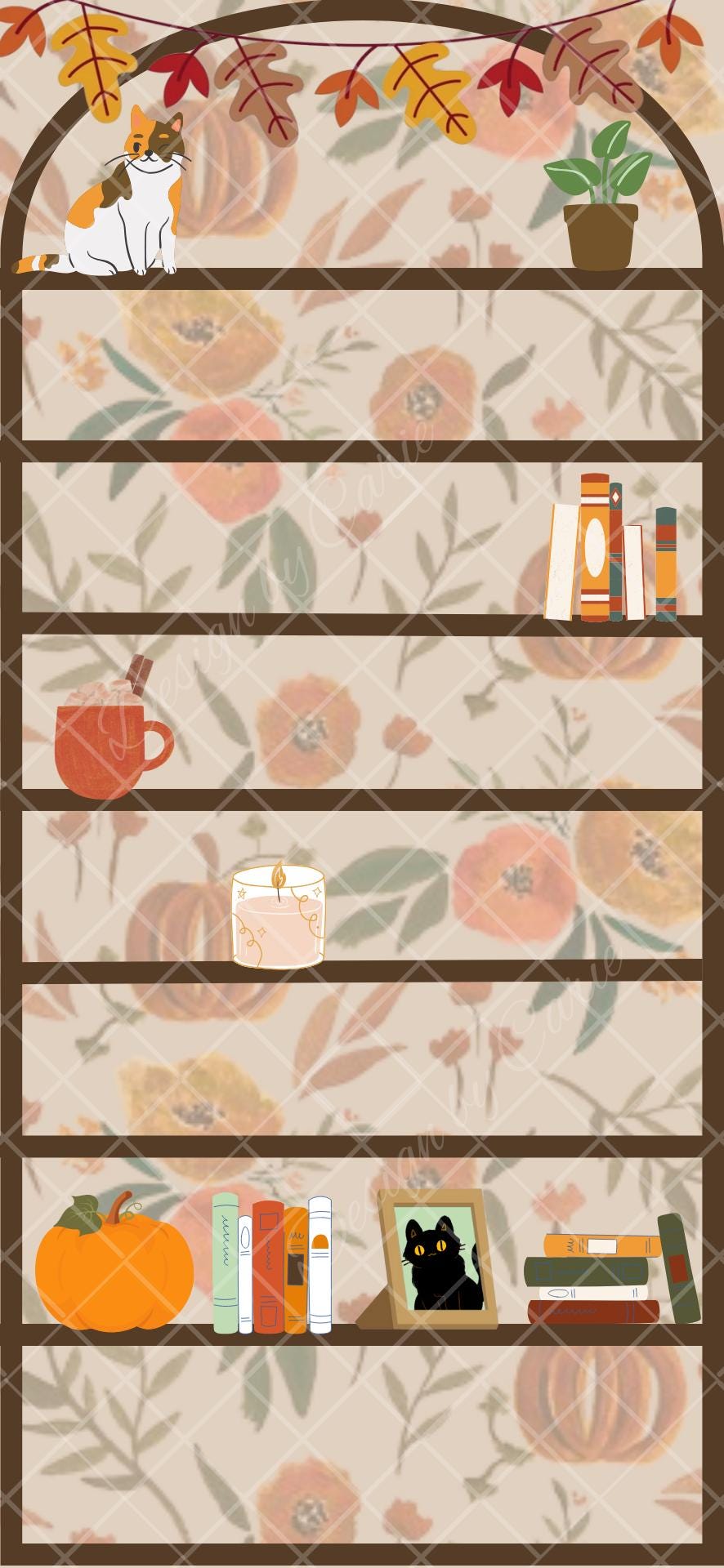 Fall Cats iPhone Bookshelf Backgrounds - Thumbnail 3