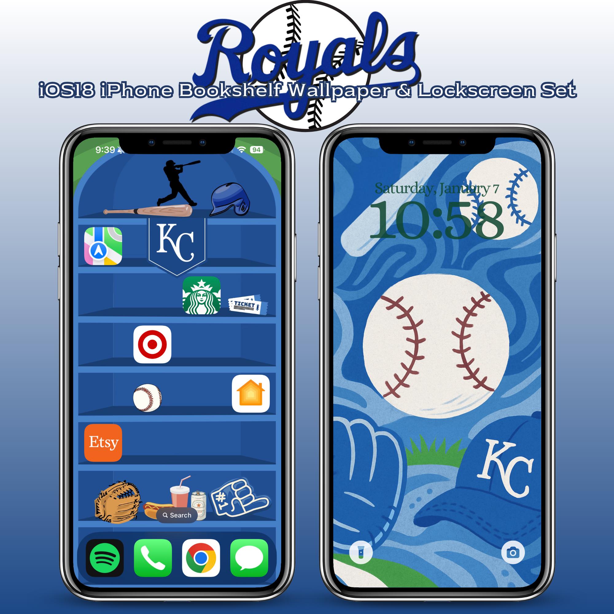 Kansas City Royals iPhone Bookshelf Backgrounds and Matching Lockscreen
