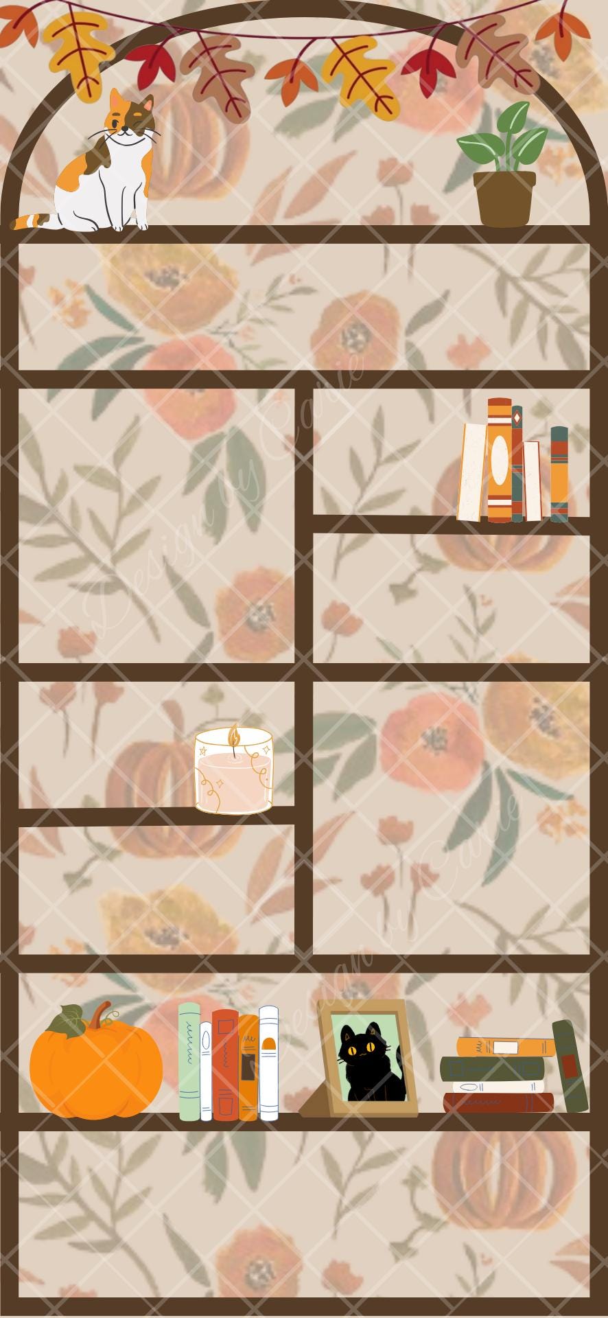 Fall Cats iPhone Bookshelf Backgrounds - Thumbnail 5