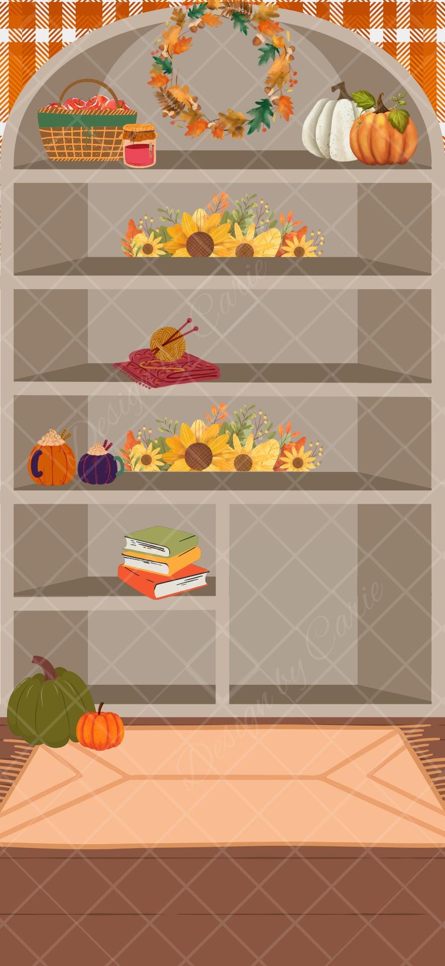 Cozy Fall iPhone Bookshelf Backgrounds - Thumbnail 4