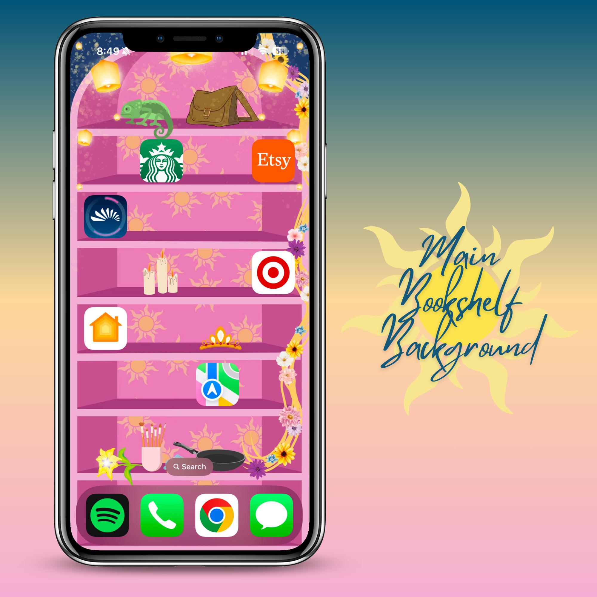 Rapunzel iPhone Bookshelf Backgrounds - Thumbnail 2
