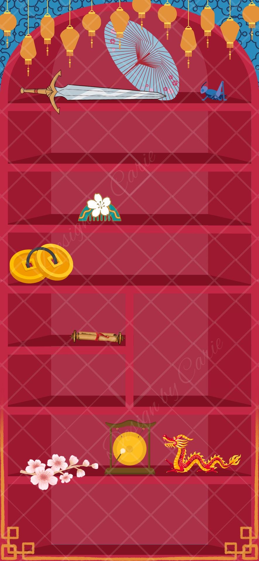 Disney Mulan iPhone Bookshelf Background and Matching Lockscreen - Thumbnail 6