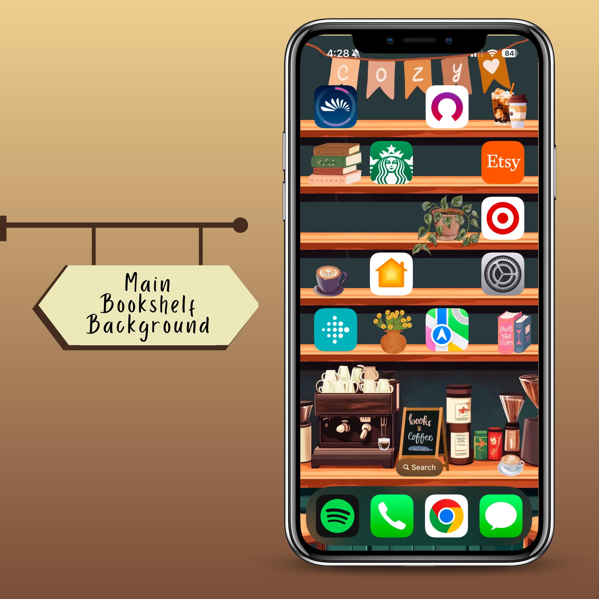 Coffee Shop iPhone Bookshelf Backgrounds - Thumbnail 2